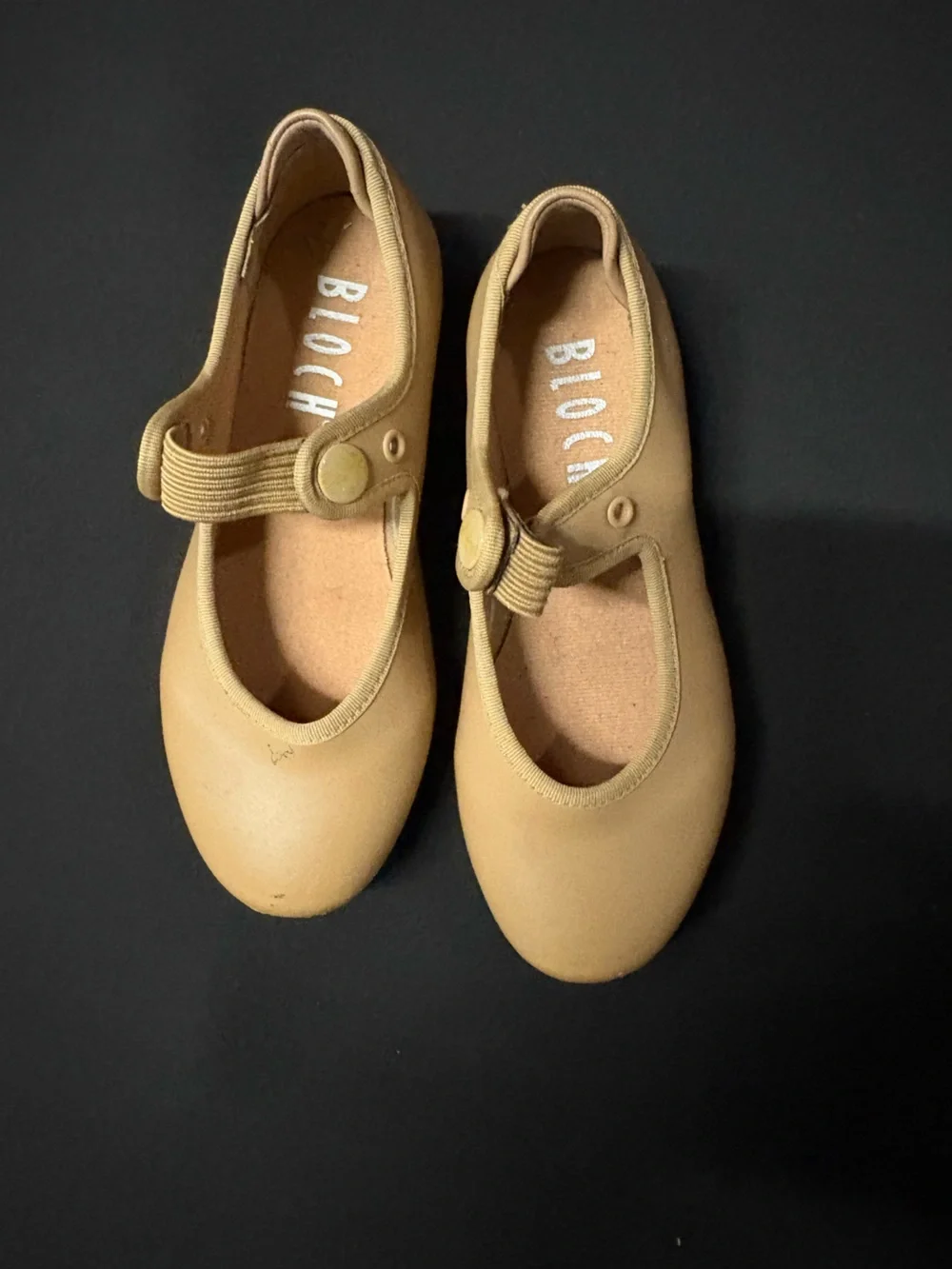 Techno Tap BLOCH Tan Tap Shoes Size 10.5 M with Adjustable Strap